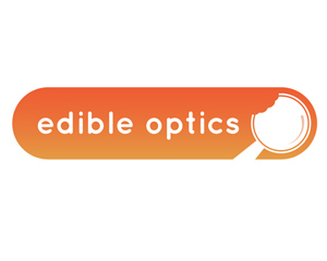 Edible Optics Logo: The company makes magnifying glasses you can eat.